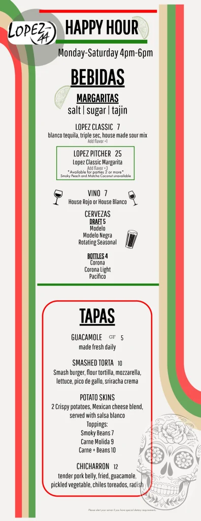 Happy Hour Menu 11.18.25